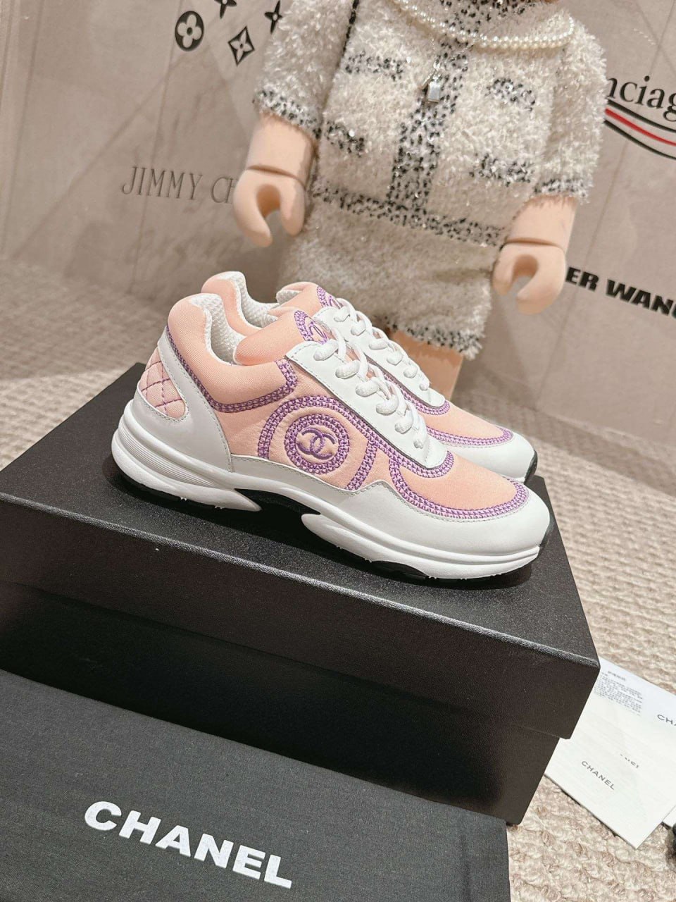 Sneakers rose & blanc